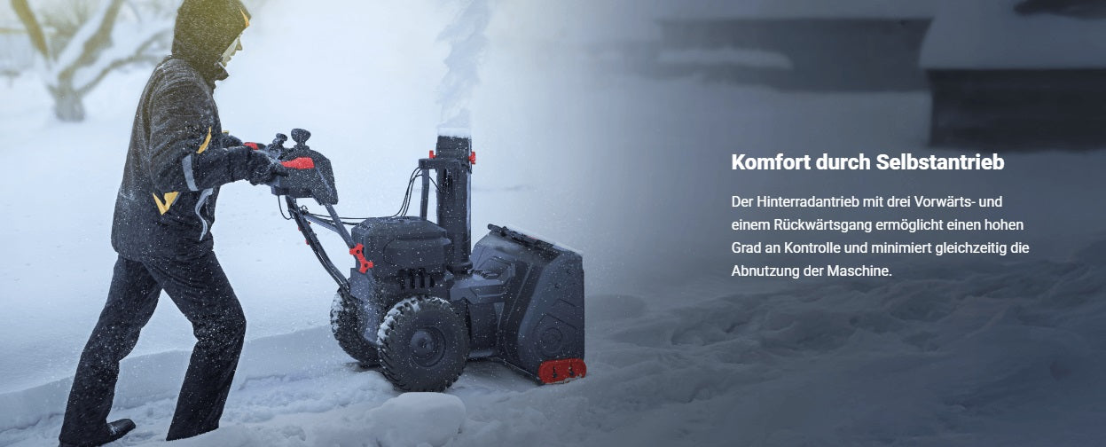 Kress 60 V 61 cm bürstenlose Schneefräse mit Radantrieb - inkl. 8 A Ladegerat und 4x 4 Ah Akkus