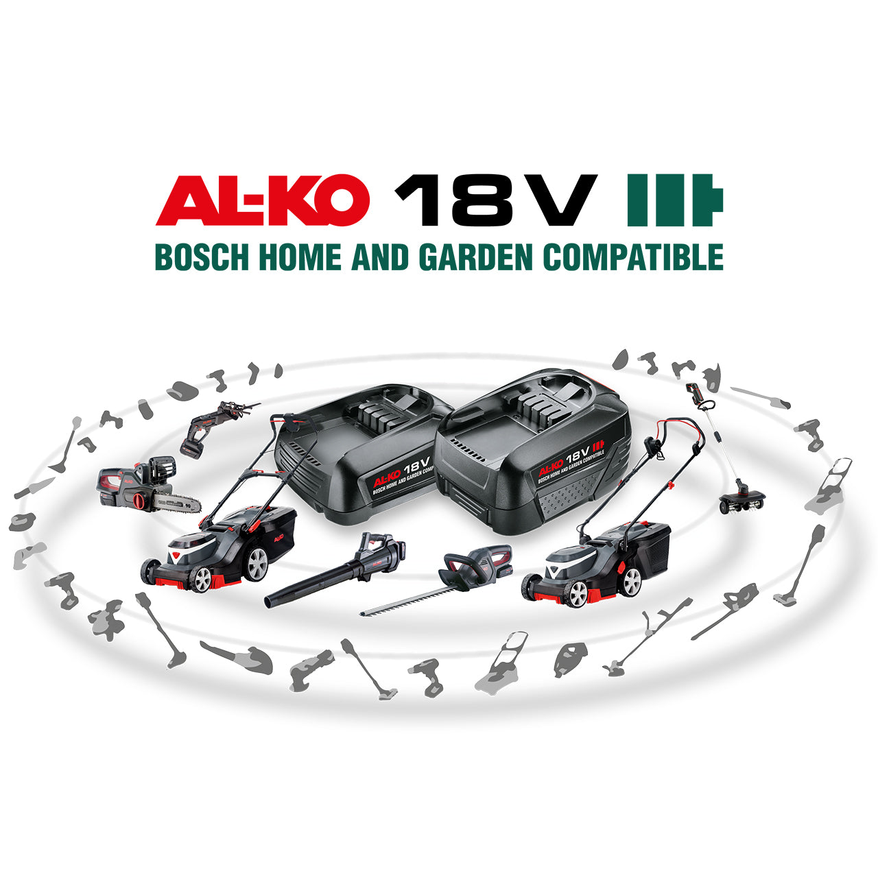 AL-KO 18 V Akku-Rasentrimmer GT 1825 BOSCH HOME AND GARDEN COMPATIBLE - inkl. Akku und Ladegerät