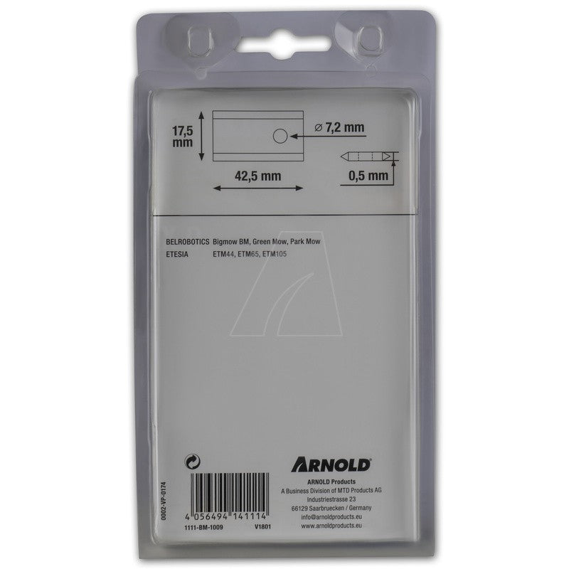 ARNOLD TiN-Cut Ersatzklingen passend für Belrobotics BigMow Mähroboter, 9 Stück
