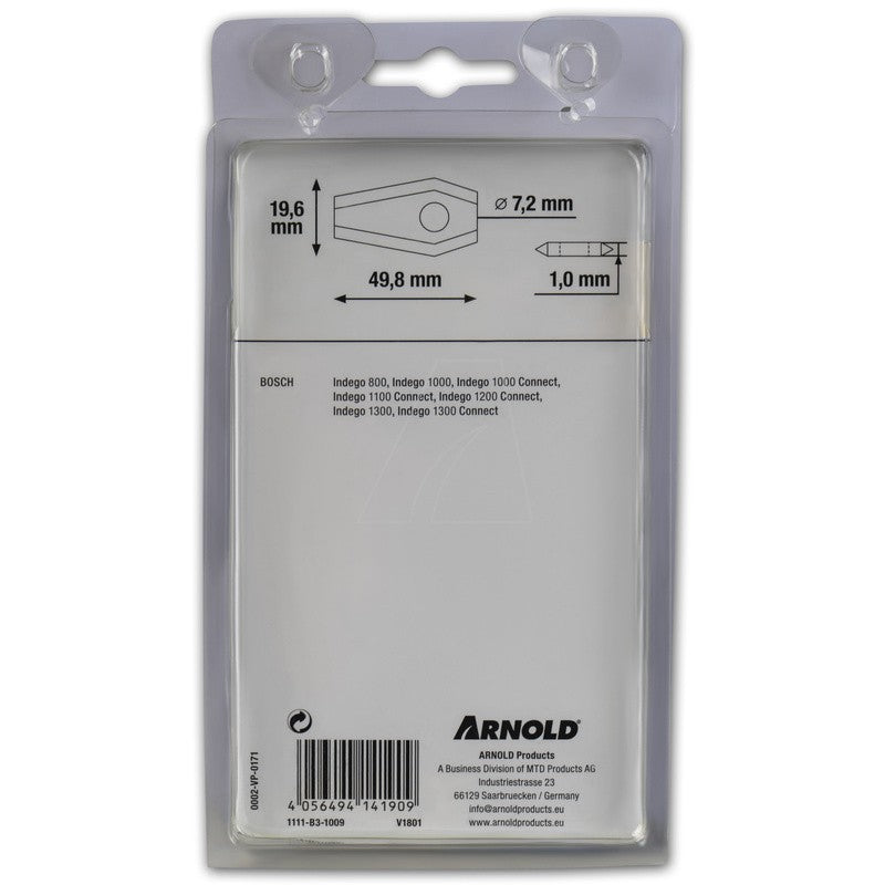 ARNOLD TiN-Cut Ersatzklingen passend für Bosch Indego Mähroboter, 9 Stück