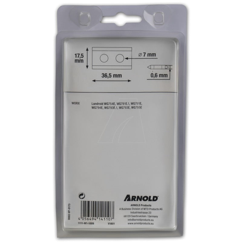 ARNOLD TiN-Cut Ersatzklingen passend für Worx Landroid Mähroboter, 9 Stück