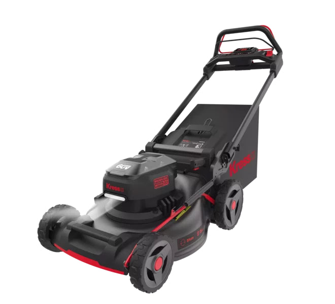 Kress KG760E.9 60 V 51 cm Akku-Rasenmäher mit bürstenlosem Selbstantrieb - inkl. 5 A Ladegerät und 4 Ah Akku + Gratis 4 Ah Akku
