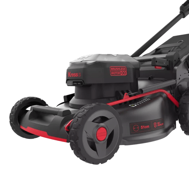 Kress KG760E.9 60 V 51 cm Akku-Rasenmäher mit bürstenlosem Selbstantrieb - inkl. 5 A Ladegerät und 4 Ah Akku + Gratis 4 Ah Akku