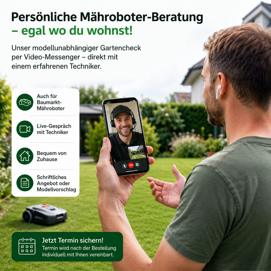 Modellunabhängige Mähroboter-Video-Beratung